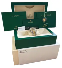 2022 PAPERS Rolex DateJust 36mm CHAMPAGNE DIAMOND MOTIF 18K JUBILEE 126233 BOX