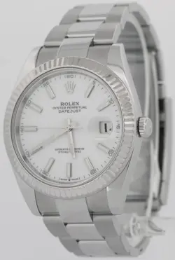 MINT 2023 Rolex DateJust 41 WHITE 18K Gold Stainless Steel OYSTER 41mm 126334
