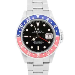 1996 ROLEX GMT-MASTER PEPSI 40MM BLACK OYSTER STAINLESS BLUE RED WATCH 16700