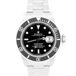 MINT ROLEX SUBMARINER DATE BLACK STAINLESS STEEL 40MM OYSTER NO-HOLES 16610 BOX