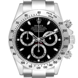 ROLEX DAYTONA COSMOGRAPH BLACK DIAL STEEL MENS WATCH 116520 BOX CARD
