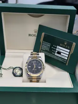 ROLEX DATEJUST II 41MM 116333 TWO-TONE 2012 BOX AND PAPERS EXCELLENT CONDITION