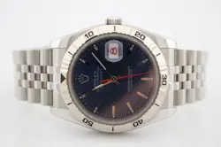 ROLEX DATEJUST TURN-O-GRAPH STEEL JUBILEE 36MM BLUE DIAL WATCH 116264
