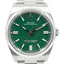 ROLEX OYSTER PERPETUAL 36 126000 GREEN DIAL STAINLESS STEEL AUTOMATIC MEN'S