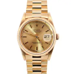 ROLEX DATEJUST 36MM CHAMPAGNE DIAL WATCH 16238 YG