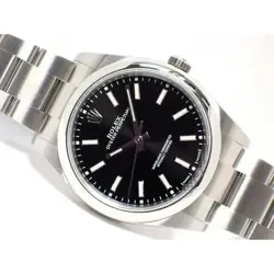 ROLEX OYSTER PERPETUAL 39 BLACK DIAL STEEL WATCH
