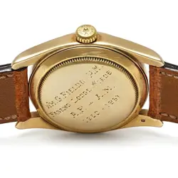 1950s ROLEX Semi Bubble Back Bombay Case Ref.6018 K14 Yellow Gold Silver Antique