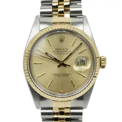 ROLEX DATEJUST 16013 CHAMPAGNE DIAL JUBILLEE BRACELET SS/YG AUTOMATIC MEN'S