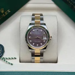ROLEX DATEJUST 31 NEW 2025 TAHITIAN MOTHER OF PEARL DIAMOND TWO TONE YELLOW GOLD