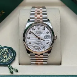 ROLEX DATEJUST 36 NEW 2025 SILVER PALM DIAMOND DIAL 126231 JUBILEE