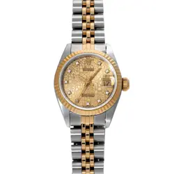 ROLEX DATEJUST 69173G CHAMPAGNE COMPUTER/DIAMOND WATCH 677318