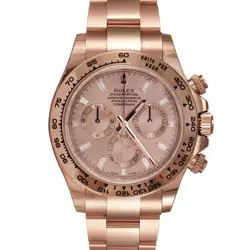 ROLEX COSMOGRAPH DAYTONA 18K ROSE GOLD, MDL 116505 FACTORY DIAMOND PINK DIAL