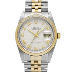 ROLEX DATEJUST 16233 IVORY PYRAMID WATCH 667340