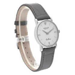 Rolex Cellini Classic White Gold Decorated Silver Dial Mens Watch 5115 Papers