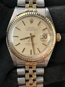 1971 ROLEX OYSTER PERPETUAL DATEJUST 36MM JUBILEE TWO TONE MEN’S WATCH REF 1601