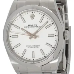 ROLEX OYSTER PERPETUAL 114300 AUTO SS WHITE DIAL 2019 PAPERS MEN'S WATCH 39MM