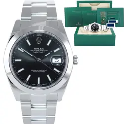 2024 NEW PAPERS Rolex DateJust 41 Steel 126300 Black Dial Oyster 41mm Watch Box