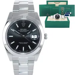 2024 NEW PAPERS ROLEX DATEJUST 41 STEEL 126300 BLACK DIAL OYSTER 41MM WATCH BOX