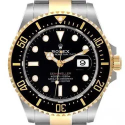 ROLEX SEADWELLER BLACK DIAL STEEL YELLOW GOLD MENS WATCH 126603