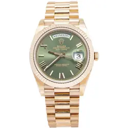 ROLEX DAY-DATE 228235 2016CARD 18K ROSE GOLD PRESIDENT GREEN DIAL MEN WATCH 40MM