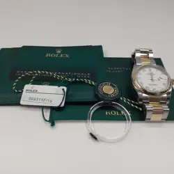 FULL STICKERS 2025 ROLEX DATEJUST 36 MM TWO TONE WHITE ROMAN OYSTER WATCH 116203