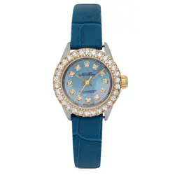 ROLEX DATEJUST 26 CUSTOM MOP DIAMOND DIAL BEZEL LADIES WATCH 6621