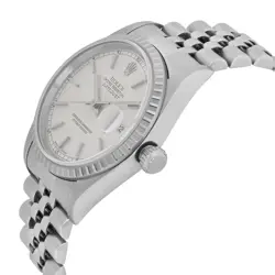 Rolex Datejust 36mm Holes Steel Silver Dial Automatic Mens Watch 16220