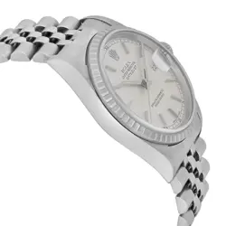 Rolex Datejust 36mm Holes Steel Silver Dial Automatic Mens Watch 16220