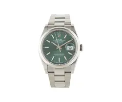 2022 ROLEX DATEJUST 126200, 36MM, GREEN DIAL, STAINLESS STEEL WATCH