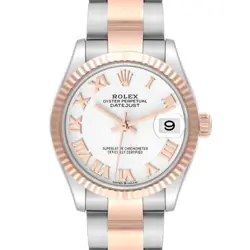 ROLEX DATEJUST 31 MIDSIZE STEEL ROSE GOLD WHITE DIAL LADIES WATCH 278271