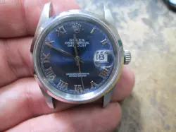 MENS ROLEX BLUE ROMAN DIAL 1998 DATEJUST REF. 16200 WITH BAND RUNNING