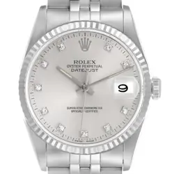 ROLEX DATEJUST STAINLESS STEEL DIAMOND DIAL MENS AUTOMATIC WATCH 16014