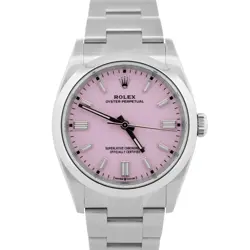 NEW 2025 PAPERS ROLEX OYSTER PERPETUAL 36 CANDY PINK STEEL 36MM 126000 WATCH BOX