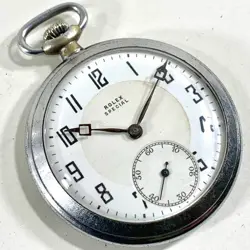 ROLEX SPECIAL 15JEWELS ANTIQUE VINTAGE WHITE DIAL HAND WINDING POCKET WATCH