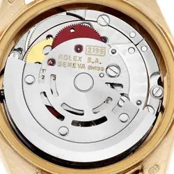 Rolex President Datejust Yellow Gold Marble Dial Diamond Ladies Watch 69158