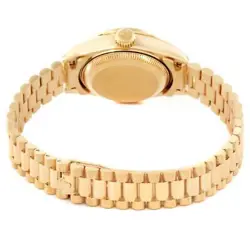 Rolex President Datejust Yellow Gold Marble Dial Diamond Ladies Watch 69158