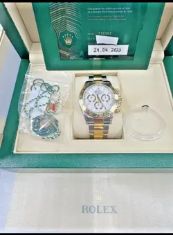 ROLEX DAYTONA COSMOGRAPH WHITE TWO-TONE 18K YELLOW GOLD STEEL 116503 