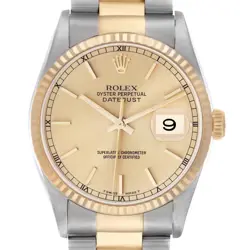 ROLEX DATEJUST 36 STEEL YELLOW GOLD MENS AUTOMATIC WATCH 16233