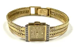 VINTAGE 18K YELLOW GOLD & DIAMOND ROLEX PRECISION MECHANICAL COCTAIL WATCH