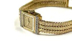 VINTAGE 18K YELLOW GOLD & DIAMOND ROLEX PRECISION MECHANICAL COCTAIL WATCH