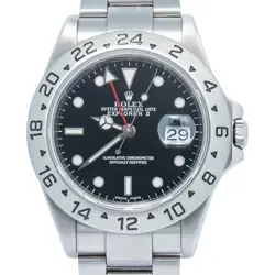 ROLEX EXPLORER II 16570 AUTOMATIC STAINLESS STEEL OYSTER BLACK MEN'S WATCH 40MM