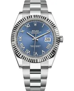 NEW ROLEX DATEJUST 41 STAINLESS STEEL BLUE ROMAN DIAL MEN'S WATCH M126334-0025