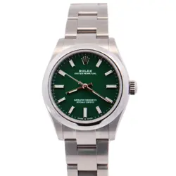 ROLEX OYSTER PERPETUAL 31MM GREEN DIAL WATCH 277200