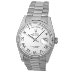 ROLEX 18K WHITE GOLD 36MM DAY-DATE PRESIDENT 118239 LIFETIME WARRANTY BOX MINTY