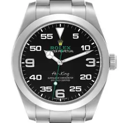 ROLEX OYSTER PERPETUAL AIR KING GREEN HAND STEEL MENS WATCH 116900 CARD