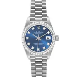 ROLEX PRESIDENT DATEJUST WHITE GOLD DIAMOND LADIES WATCH 69139