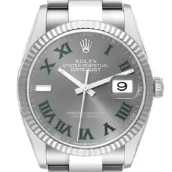 ROLEX DATEJUST STEEL WHITE GOLD WIMBLEDON DIAL STEEL MENS WATCH 126234 UNWORN