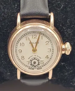 LADIES ROLEX 14K GOLD FILLED WRIST WATCH RUNS - VINTAGE - AUTHENTIC (LESS CROWN)