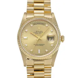 ROLEX DAY-DATE 18238A CHAMPAGNE/DIAMOND WATCH IK-00-0675648
