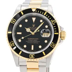 ROLEX MEN'S SUBMARINER DATE 16613 N K18YG/SS AUTOMATIC #CS083